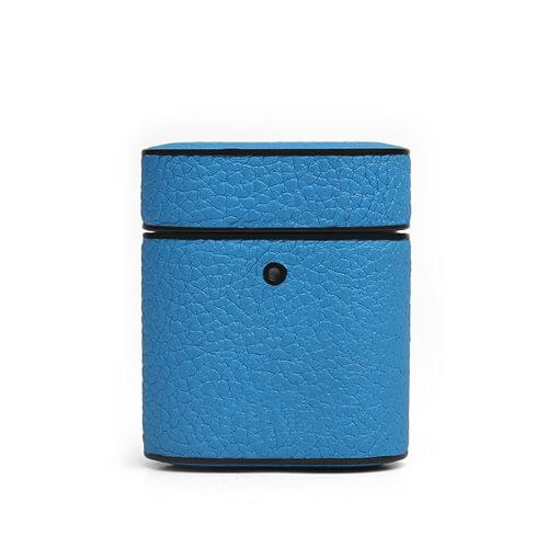 Coque de protection pour Airpods Apple cuir veau Bleu des Mers - Access Chic