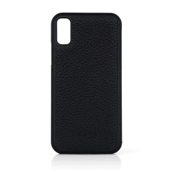 Coque iPhone Cuir Noir Caviar - Access Chic